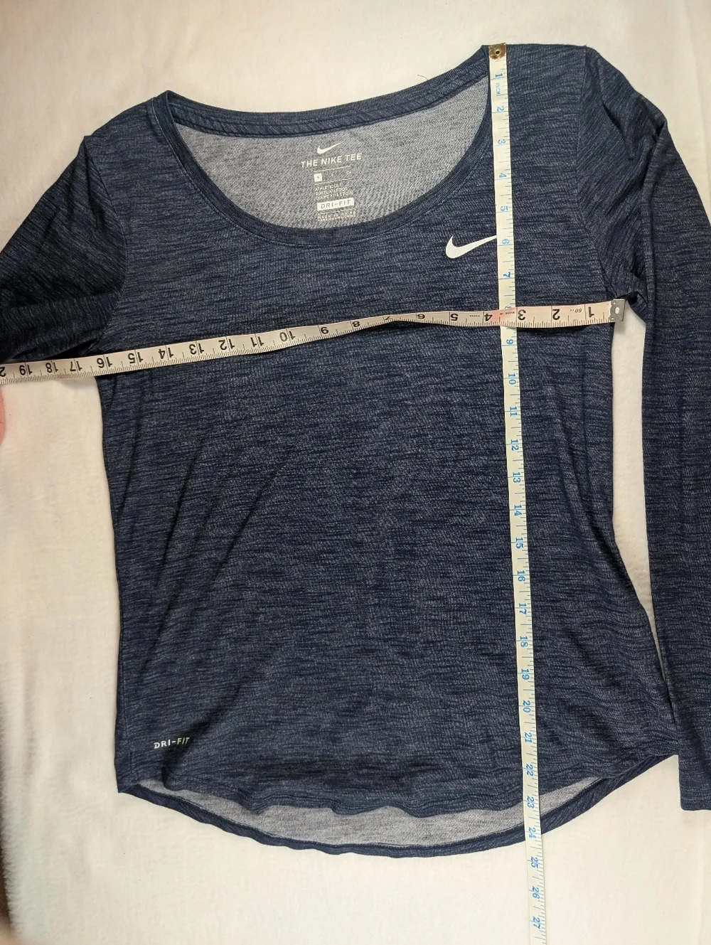 Nike Long Sleeve Dri-FIT  Training Top in Navy Heather S